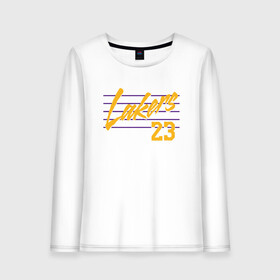 Женский лонгслив хлопок с принтом Lakers 23 в городе Новоалтайск, 100% хлопок |  | basketball | bryant | game | james | kobe | lakers | lebron | los angeles | nba | sport | streetball | баскетбол | баскетболист | брайант | джеймс | игра | игрок | коби | леброн | лейкерс | лос анджелес | мяч | нба | спорт | стритбол