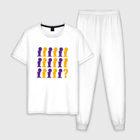 Мужская пижама хлопок с принтом Champions - Lakers в городе Новоалтайск, 100% хлопок | брюки и футболка прямого кроя, без карманов, на брюках мягкая резинка на поясе и по низу штанин
 | basketball | bryant | game | james | kobe | lakers | lebron | los angeles | nba | sport | streetball | баскетбол | баскетболист | брайант | джеймс | игра | игрок | коби | леброн | лейкерс | лос анджелес | мяч | нба | спорт | стритбол