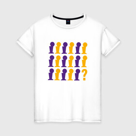 Женская футболка хлопок с принтом Champions - Lakers в городе Новоалтайск, 100% хлопок | прямой крой, круглый вырез горловины, длина до линии бедер, слегка спущенное плечо | basketball | bryant | game | james | kobe | lakers | lebron | los angeles | nba | sport | streetball | баскетбол | баскетболист | брайант | джеймс | игра | игрок | коби | леброн | лейкерс | лос анджелес | мяч | нба | спорт | стритбол