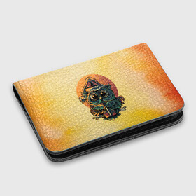 Картхолдер с принтом с принтом Совушка в городе Новоалтайск, натуральная матовая кожа | размер 7,3 х 10 см; кардхолдер имеет 4 кармана для карт; | арт | графика | животные | птицы | совы | филины