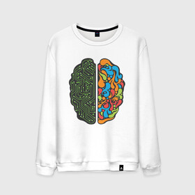 Мужской свитшот хлопок с принтом Geek Brain в городе Новоалтайск, 100% хлопок |  | art | geek | иллюстрация | мозг | узоры