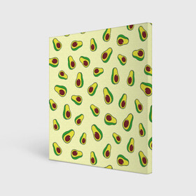 Холст квадратный с принтом Авокадо / Avocado в городе Новоалтайск, 100% ПВХ |  | avocado | casual | exotic | fashion | food | pattern | summer | tropical | авокадо | авокадо паттерн | вкусняшки | еда | жара | лето | мексика | овощи | острова | отпуск | плоды | повседневные | растения | сладкий | спелый | тропики