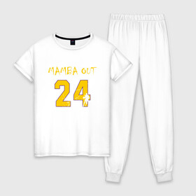 Женская пижама хлопок с принтом Mamba Out в городе Новоалтайск, 100% хлопок | брюки и футболка прямого кроя, без карманов, на брюках мягкая резинка на поясе и по низу штанин | basketball | bryant | game | james | kobe | lakers | lebron | los angeles | nba | sport | streetball | баскетбол | баскетболист | брайант | джеймс | игра | игрок | коби | леброн | лейкерс | лос анджелес | мяч | нба | спорт | стритбол