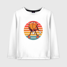 Детский лонгслив хлопок с принтом Basket Dance в городе Новоалтайск, 100% хлопок | круглый вырез горловины, полуприлегающий силуэт, длина до линии бедер | basketball | dance | game | nba | sport | streetball | баскетбол | баскетболист | игра | игрок | мяч | нба | спорт | стритбол | танец | тренер