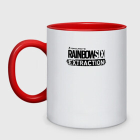 Кружка двухцветная с принтом Rainbow Six Extraction Радуга 6 Эвакуация в городе Новоалтайск, керамика | объем — 330 мл, диаметр — 80 мм. Цветная ручка и кайма сверху, в некоторых цветах — вся внутренняя часть | Тематика изображения на принте: battlefield | call | clancy | cod | counter | csgo | duty | extraction | ghost | rainbow | rainbowsix | recon | siege | six | strike | tom | war | боец | воин | война | клэнси | ксго | оружие | осада | радуга | рейнбов | рейнбоу | рэйнбоу | солдат | том |