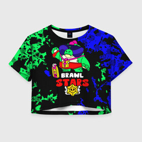 Женская футболка Crop-top 3D с принтом Buzz Базз Brawl Stars в городе Новоалтайск, 100% полиэстер | круглая горловина, длина футболки до линии талии, рукава с отворотами | born bad buzz | brawl stars | buzz | griff | базз | басс | боец | бравл старс | бравлер | браво старс | грифф | детские игры | детям | персонажи игр
