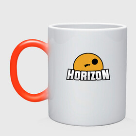 Кружка хамелеон с принтом Horizon в городе Новоалтайск, керамика | меняет цвет при нагревании, емкость 330 мл | game | games | race | гонка | гоночка | игра | игры | лига ракет | машинки | рокет лига | футбол