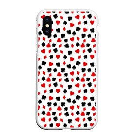 Чехол для iPhone XS Max матовый с принтом Карточные Масти в городе Новоалтайск, Силикон | Область печати: задняя сторона чехла, без боковых панелей | 777 | a game | cards | casino | chips | flash | fortune | joker | luck | omaha | poker | roulette | straight | texas holdem | tournament | азарт | джокер | игра | казино | карты | омаха | покер | рулетка | стрит | техасский холдэм | турнир | удача | фишки