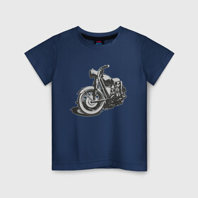 Детская футболка хлопок с принтом Bike в городе Новоалтайск, 100% хлопок | круглый вырез горловины, полуприлегающий силуэт, длина до линии бедер | байк | байкерам | мотоцикл | ретро мотоцикл | старый мотоцикл