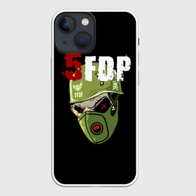 Чехол для iPhone 13 mini с принтом FFDP (череп в каске и маске) в городе Новоалтайск,  |  | Тематика изображения на принте: 5fdp | ffdp | five finger death punch | skull | маска | череп