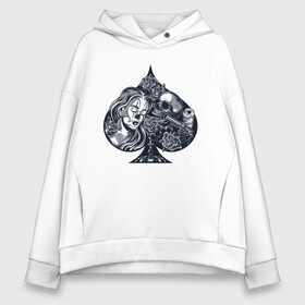 Женское худи Oversize хлопок с принтом Tattoo style в городе Новоалтайск, френч-терри — 70% хлопок, 30% полиэстер. Мягкий теплый начес внутри —100% хлопок | боковые карманы, эластичные манжеты и нижняя кромка, капюшон на магнитной кнопке | баксы | девушка | деньги | кастет | корона | пистолет | розы | тату | цветы | череп