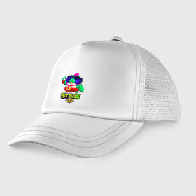 Детская кепка тракер с принтом Базз Buzz Brawl Stars в городе Новоалтайск, Козырек - 100% хлопок. Кепка - 100% полиэстер, Задняя часть - сетка | универсальный размер, пластиковая застёжка | brawl | brawl stars | brawlstars | brawl_stars | buz | buzz | баз | базз | бравл | бравлстарс | буз