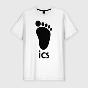 Мужская футболка хлопок Slim с принтом ВОЛЕЙБОЛ!! лого iCS ступня в городе Новоалтайск, 92% хлопок, 8% лайкра | приталенный силуэт, круглый вырез ворота, длина до линии бедра, короткий рукав | anime | haikyu | haikyuu | karasuno | karasuno high | manga | аниме | волейбол | волейбольный клуб | вороны | иероглифы | икс | карасуно | лапа | лого | манга | надпись | нога | след | старшая школа | ступня | хаику | хаикую