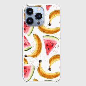 Чехол для iPhone 13 Pro с принтом Летний фреш арбуз банан в городе Новоалтайск,  |  | Тематика изображения на принте: арбуз | арбузы | банан | бананы | летний | лето | фреш | фрукты