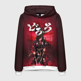 Мужская толстовка 3D с принтом Dororo red в городе Новоалтайск, 100% полиэстер | двухслойный капюшон со шнурком для регулировки, мягкие манжеты на рукавах и по низу толстовки, спереди карман-кенгуру с мягким внутренним слоем. | Тематика изображения на принте: demon | dororo | hyakkimaru | аниме | дайго | дороро | ронин | хяккимару