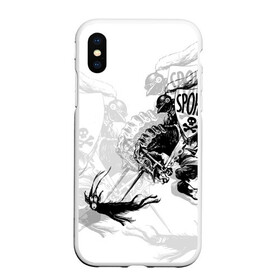 Чехол для iPhone XS Max матовый с принтом Всадник и чёрт в городе Новоалтайск, Силикон | Область печати: задняя сторона чехла, без боковых панелей | всадник и чёрт | дьявол | конь | лошадь | монстр | рыцарь | череп