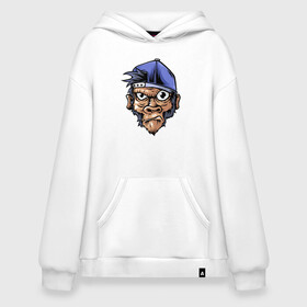 Худи SuperOversize хлопок с принтом Mood Monkey в городе Новоалтайск, 70% хлопок, 30% полиэстер, мягкий начес внутри | карман-кенгуру, эластичная резинка на манжетах и по нижней кромке, двухслойный капюшон
 | mood | горилла | кепка | крутой | манки