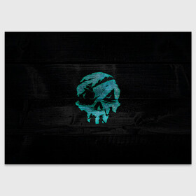 Поздравительная открытка с принтом Skull of pirate в городе Новоалтайск, 100% бумага | плотность бумаги 280 г/м2, матовая, на обратной стороне линовка и место для марки
 | Тематика изображения на принте: game | games | pirate | sea of thieves | sot | игра | игры | корабли | корабль | кракен | майкрософт | море | море воров | моря | пираты