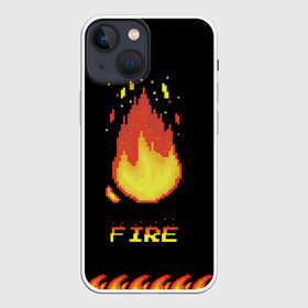 Чехол для iPhone 13 mini с принтом FIRE в городе Новоалтайск,  |  | fire | pixel art | арт | огонь | пиксель