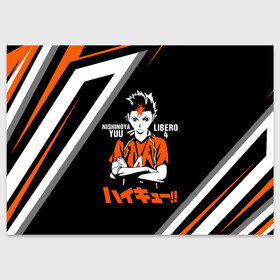 Поздравительная открытка с принтом Nishinoya Yuu | Haikyuu!! в городе Новоалтайск, 100% бумага | плотность бумаги 280 г/м2, матовая, на обратной стороне линовка и место для марки
 | 4 номер | haikyu | haikyuu | karasuno | yu nishinoya | аниме | божественный хранитель карасуно | волейбол | волейбольный клуб | вороны | иероглифы | карасуно | манга | ноя сан | старшая школа | хаику | хаикую | чидорияма