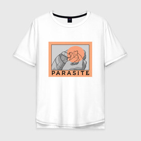 Мужская футболка хлопок Oversize с принтом Parasite в городе Новоалтайск, 100% хлопок | свободный крой, круглый ворот, “спинка” длиннее передней части | Тематика изображения на принте: bong joon ho | korea | parasite | актер | драма | канны | кино | комедия | корея | оскар | паразиты | пон чжун хо | режиссер | семья | триллер