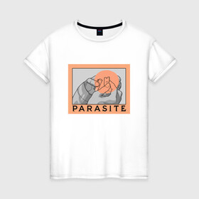 Женская футболка хлопок с принтом Parasite в городе Новоалтайск, 100% хлопок | прямой крой, круглый вырез горловины, длина до линии бедер, слегка спущенное плечо | bong joon ho | korea | parasite | актер | драма | канны | кино | комедия | корея | оскар | паразиты | пон чжун хо | режиссер | семья | триллер