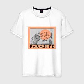 Мужская футболка хлопок с принтом Parasite в городе Новоалтайск, 100% хлопок | прямой крой, круглый вырез горловины, длина до линии бедер, слегка спущенное плечо. | bong joon ho | korea | parasite | актер | драма | канны | кино | комедия | корея | оскар | паразиты | пон чжун хо | режиссер | семья | триллер