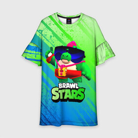 Детское платье 3D с принтом Базз Buzz Brawl Stars в городе Новоалтайск, 100% полиэстер | прямой силуэт, чуть расширенный к низу. Круглая горловина, на рукавах — воланы | brawl | brawl stars | brawlstars | brawl_stars | buz | buzz | баз | базз | бравл | бравлстарс | буз