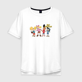 Мужская футболка хлопок Oversize с принтом Эй Арнольд Hey Arnold в городе Новоалтайск, 100% хлопок | свободный крой, круглый ворот, “спинка” длиннее передней части | arnold philip shortman | gerald martin johanssen | helga geraldine pataki | hey arnold | pheobe heyerdal | арнольд филипп шортмен | джеральд мартин джохансен | фиби хейердал | хельга джеральдин патаки | эй арнольд
