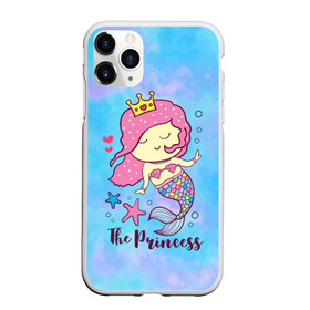 Чехол для iPhone 11 Pro Max матовый с принтом Маленькая принцесса русалочка в городе Новоалтайск, Силикон |  | девочка | любовь | море | морские звезды | океан | русалка | русалочка | сердечки