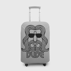 Чехол для чемодана 3D с принтом DUDE в городе Новоалтайск, 86% полиэфир, 14% спандекс | двустороннее нанесение принта, прорези для ручек и колес | dude | jeff bridges | the big lebowski | большой лебовский | джефф бриджес | фильм | чувак