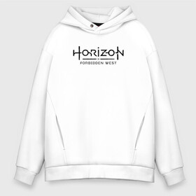 Мужское худи Oversize хлопок с принтом Horizon Forbidden West в городе Новоалтайск, френч-терри — 70% хлопок, 30% полиэстер. Мягкий теплый начес внутри —100% хлопок | боковые карманы, эластичные манжеты и нижняя кромка, капюшон на магнитной кнопке | aloy | dawn | forbidden | horizon | west | zero | вест | нора | племя | форбидден | хорайзен | хоризон | элой