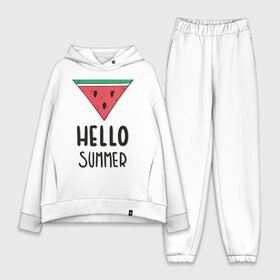 Женский костюм хлопок Oversize с принтом HELLO SUMMER в городе Новоалтайск,  |  | funny | happy | hello | icecream | rainbow | romantic | summer | sun | арбуз | веселье | значки | лето | отдых | отпуск | привет | романтика | солнце | счастье | тепло