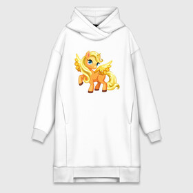 Платье-худи хлопок с принтом Золотой единорожка в городе Новоалтайск,  |  | my little pony | unikorn | единорог | единорожка | золотой | конь | радуга | рог