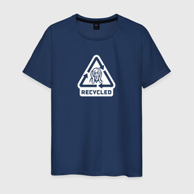 Мужская футболка хлопок с принтом Recycled в городе Новоалтайск, 100% хлопок | прямой крой, круглый вырез горловины, длина до линии бедер, слегка спущенное плечо. | ван гог | искусство | картина | крик | стрелки | человечек
