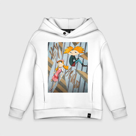 Детское худи Oversize хлопок с принтом Эй, Арнольд | Hey Arnold в городе Новоалтайск, френч-терри — 70% хлопок, 30% полиэстер. Мягкий теплый начес внутри —100% хлопок | боковые карманы, эластичные манжеты и нижняя кромка, капюшон на магнитной кнопке | arnold philip shortman | helga geraldine pataki | hey арнольд филипп шортмен | хельга джеральдин патаки | эй арнольд