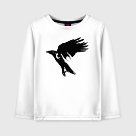 Детский лонгслив хлопок с принтом Ворон Карасуно Haikyu!! в городе Новоалтайск, 100% хлопок | круглый вырез горловины, полуприлегающий силуэт, длина до линии бедер | anime | haikyu | haikyuu | karasuno | manga | аниме | волейбол | волейбольный клуб | ворон | ворона | вороны | игроки | карасуно | крылья | манга | мяч | питца | силуэт | хаику | хаикую | черный