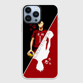 Чехол для iPhone 13 Pro Max с принтом Куроо Тецуро | Haikyuu в городе Новоалтайск,  |  | Тематика изображения на принте: anime | haikyu | haikyuu | kuroo tetsurou | manga | аниме | волейбол | волейбольный клуб | коварный капитан | колючая голова | лапы | манга | некома | номер 1 | следы | старшая некома | хаику | хаикую | черно   красная