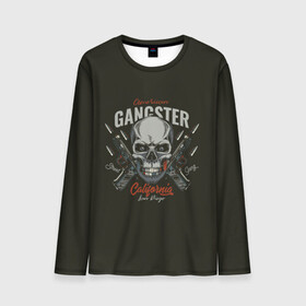 Мужской лонгслив 3D с принтом GANGSTER в городе Новоалтайск, 100% полиэстер | длинные рукава, круглый вырез горловины, полуприлегающий силуэт | gangster | skull | zombie | адамова голова | гангстер | зомби | кладбище | мафиози | мертвец | могила | мумия | навь | пират | скелет | ужас | череп | череп и кости | черепок | черепушка