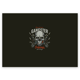 Поздравительная открытка с принтом GANGSTER в городе Новоалтайск, 100% бумага | плотность бумаги 280 г/м2, матовая, на обратной стороне линовка и место для марки
 | Тематика изображения на принте: gangster | skull | zombie | адамова голова | гангстер | зомби | кладбище | мафиози | мертвец | могила | мумия | навь | пират | скелет | ужас | череп | череп и кости | черепок | черепушка