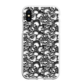 Чехол для iPhone XS Max матовый с принтом Черепа с Ирокезами в городе Новоалтайск, Силикон | Область печати: задняя сторона чехла, без боковых панелей | skull | zombie | адамова голова | зомби | кладбище | мертвец | могила | мумия | навь | пират | скелет | ужас | череп | череп и кости | черепок | черепушка