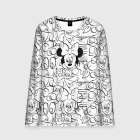 Мужской лонгслив 3D с принтом Minnie Mouse Ч/Б в городе Новоалтайск, 100% полиэстер | длинные рукава, круглый вырез горловины, полуприлегающий силуэт | disney | minnie | minnie mouse | vdzabma | дисней | минни | минни маус | мышка минни