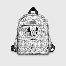 Детский рюкзак 3D с принтом Minnie Mouse Ч/Б (рюкзак) в городе Новоалтайск, 100% полиэстер | лямки с регулируемой длиной, сверху петелька, чтобы рюкзак можно было повесить на вешалку. Основное отделение закрывается на молнию, как и внешний карман. Внутри дополнительный карман. По бокам два дополнительных кармашка | disney | minnie | minnie mouse | vdzabma | дисней | минни | минни маус | мышка минни