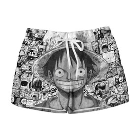 Женские шорты 3D с принтом Луфи улыбается one piece в городе Новоалтайск, 100% полиэстер | прямой крой, два кармана без застежек по бокам. Мягкая трикотажная резинка на поясе, внутри которой широкие завязки. Длина до середины бедра | anime | luffy | one piece | zoro | аниме | большой куш | ван пис | вон пис | зоро | луфи | луффи | пират | пираты | ророна
