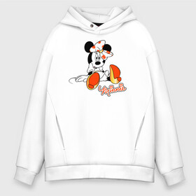 Мужское худи Oversize хлопок с принтом Minnie в городе Новоалтайск, френч-терри — 70% хлопок, 30% полиэстер. Мягкий теплый начес внутри —100% хлопок | боковые карманы, эластичные манжеты и нижняя кромка, капюшон на магнитной кнопке | disney | minnie | minnie mouse | vdzabma | дисней | минни | минни маус | мышка минни