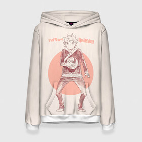 Женская толстовка 3D с принтом Шоё Хината | Haikyuu!! в городе Новоалтайск, 100% полиэстер  | двухслойный капюшон со шнурком для регулировки, мягкие манжеты на рукавах и по низу толстовки, спереди карман-кенгуру с мягким внутренним слоем. | 10 номер | haikyu | haikyuu | karasuno | аниме | волейбол | волейбольный клуб | игрок | карасуно | коротышка пирог | красный | манга | ойкава | рыжик | рюноске | хаику | хаикую | хината | цукишима | чиби чан | шоё