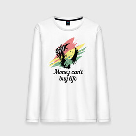 Мужской лонгслив хлопок с принтом Bob Marley в городе Новоалтайск, 100% хлопок |  | bob marley | reggae | боб марли | регги