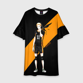 Детское платье 3D с принтом Кей Цукишима | Haikyuu!! в городе Новоалтайск, 100% полиэстер | прямой силуэт, чуть расширенный к низу. Круглая горловина, на рукавах — воланы | 11 номер | anime | haikyu | haikyuu | manga | аниме | волейбол | волейбольный клуб | карасуно | кей цукишима | котаро бокуто | манга | обычный парень | очкарик | тендо | умный блокирующий цукки | хаику | хаикую