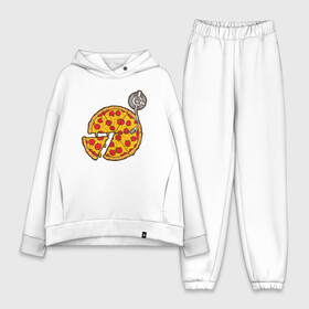Женский костюм хлопок Oversize с принтом D.j Пицца в городе Новоалтайск,  |  | d.j | dj | pizza | диджей | музыка | музыканту | пицца | прикол | шутка