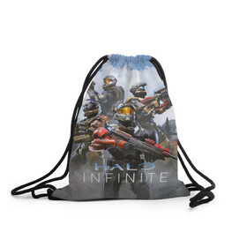 Рюкзак-мешок 3D с принтом Halo infinite Мультиплеер в городе Новоалтайск, 100% полиэстер | плотность ткани — 200 г/м2, размер — 35 х 45 см; лямки — толстые шнурки, застежка на шнуровке, без карманов и подкладки | Тематика изображения на принте: alien | future | galactic | games | halo | helmet | infinite | master chief | microsoft | nextgen | robot | space | war | weapon | xbox | бесконечность | будущее | война | галактика | игры | иксбокс | инопланетянин | космос | майкрософт | мастер чиф | нек